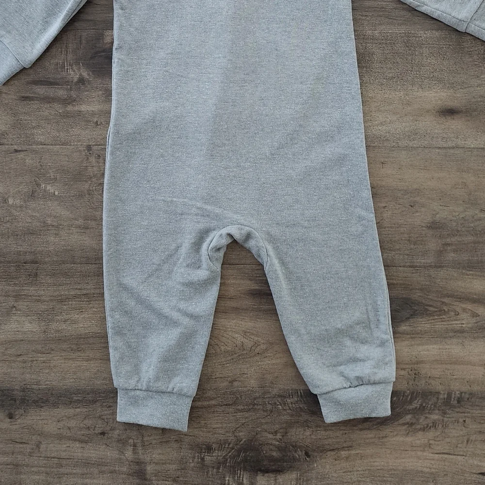 Nike 12M Zip Front Hooded Coveralls Gray NWT